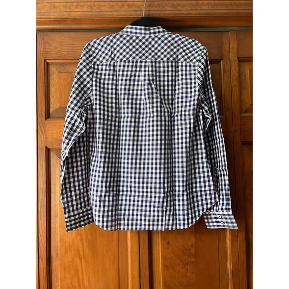 NWT UNTUCKit Women's Belleza Button Up Long Sleeve Blue Gingham Shirt Size 2 - Picture 9 of 12